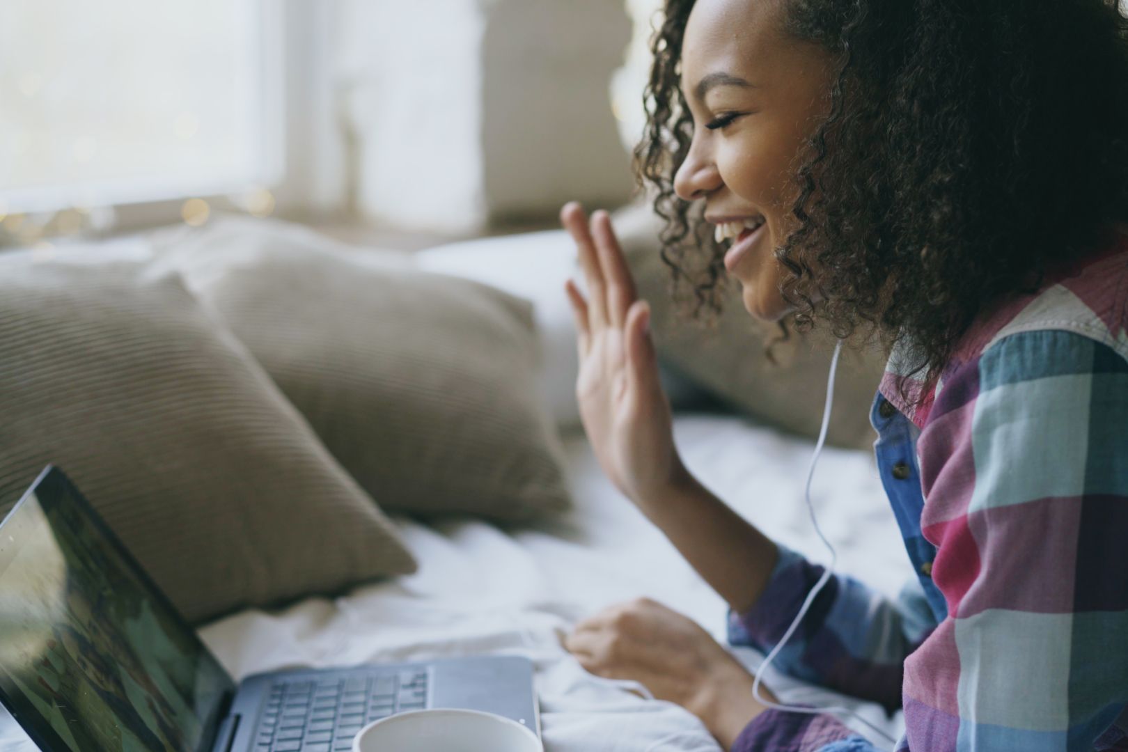 Proper webcam placement at eye level for better video call framing